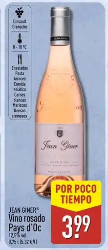 ALDI JEAN GINER Vino rosado Pays d'Oc oferta