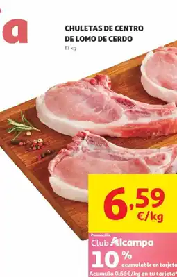 Alcampo Chuletas de centro de lomo de cerdo oferta