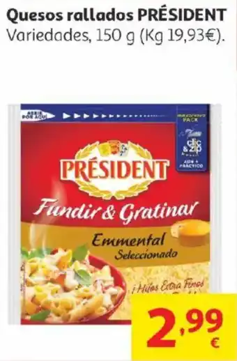 Alcampo PRÉSIDENT Quesos rallados oferta