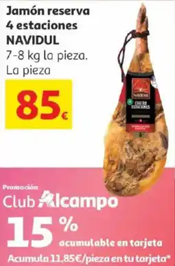 Alcampo NAVIDUL Jamón reserva 4 estaciones oferta
