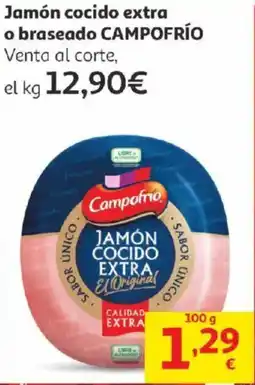 Alcampo CAMPOFRÍO Jamón cocido extra o braseado oferta