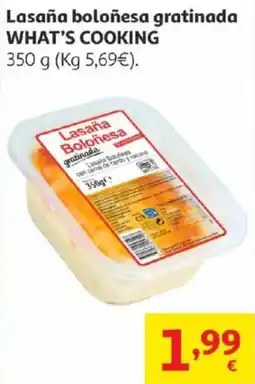 Alcampo WHAT'S COOKING Lasaña boloñesa gratinada oferta