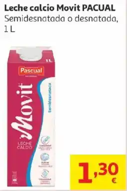 Alcampo PACUAL Leche calcio Movit Semidesnatada o desnatada, oferta