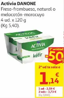 Alcampo DANONE Activia Fresa-frambuesa, natural o melocotón-maracuya oferta