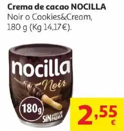 Alcampo NOCILLA Crema de cacao Noir o Cookies&Cream oferta