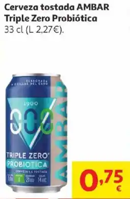 Alcampo Cerveza tostada AMBAR Triple Zero Probiótica oferta