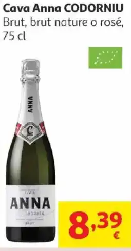 Alcampo CODORNIU Cava Anna Brut, brut nature o rose oferta