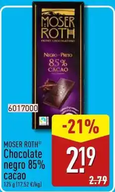 Moser roth - chocolate negro 85% cacao