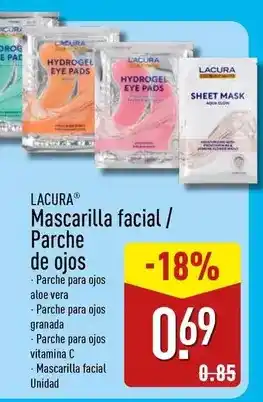 ALDI Lacura - mascarilla facial / parche de ojos oferta