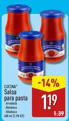 ALDI La cuina - salsa para pasta oferta