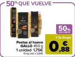 Carrefour Market Gallo - pastas al huevo oferta