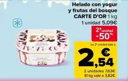 Carrefour Market Carte d'or - helado con yogur y frutas del bosque oferta