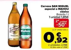 Carrefour San miguel - cerveza especial o mahou oferta