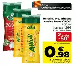 Carrefour Chovi - allioli suave, sriracha o salsa brava oferta