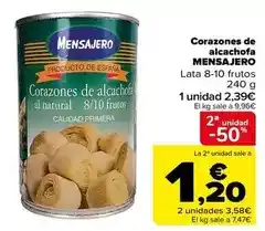 Carrefour Mensajero - corazones de alcachofa oferta