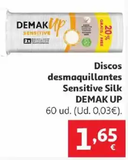Alcampo DEMAK UP Discos desmaquillantes Sensitive Silk oferta