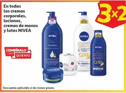 Alcampo NIVEA En todas las cremas corporales, Lociones, cremas de manos y latas oferta