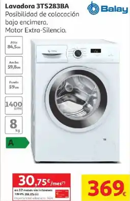 Alcampo BALAY Lavadora 3TS283BA oferta