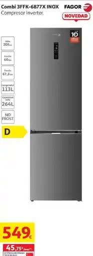 Alcampo FAGOR Combi 3FFK-6877X INOX FAGOR oferta