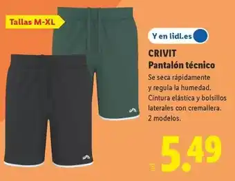 Lidl Crivit - pantalon tecnico oferta
