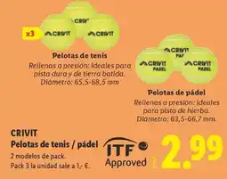 Lidl Crivit - pelota de tenis / pádel oferta