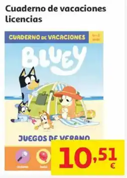 Alcampo Cuaderno de vacaciones Licencias oferta