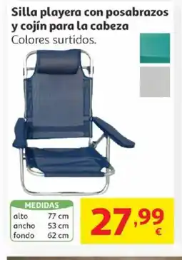 Alcampo Silla playera con posabrazos y cojín para la cabeza oferta