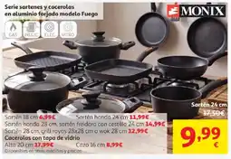 Alcampo MONIX Serie sartenes y cacerolas en aluminio forjado modelo Fuego oferta