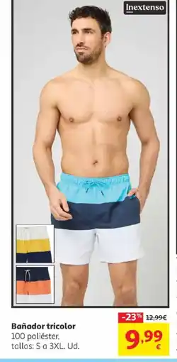 Alcampo INEXTENSO Bañador tricolor oferta
