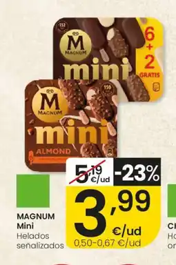 Eroski MAGNUM Mini Helados señalizados oferta