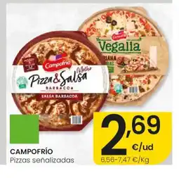 Eroski CAMPOFRÍO Pizzas señalizadas oferta