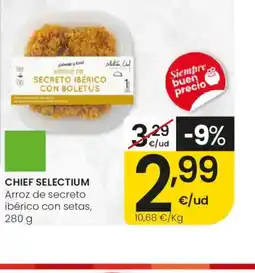 Eroski CHIEF SELECTIUM Arroz de secreto ibérico con setas oferta