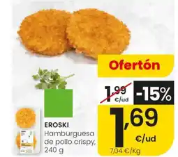 Eroski EROSKI Hamburguesa de pollo crispy oferta