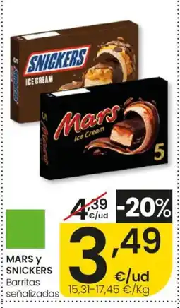 Eroski MARS Y SNICKERS Barritas señalizadas oferta