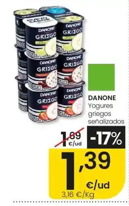 Eroski DANONE Yogures griegos señalizados oferta