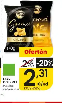 Eroski LAYS GOURMET Patatas señalizadas oferta