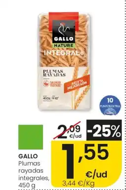Eroski GALLO Plumas rayadas integrales oferta