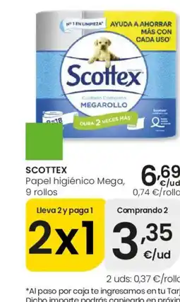 Eroski SCOTTEX Papel higiénico Mega, oferta