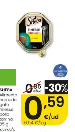 Eroski SHEBA Alimento humedo gato finesse pollo tarrina oferta