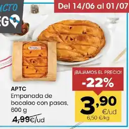 Autoservicios Familia APTC Empanada de bacalao con pasas oferta