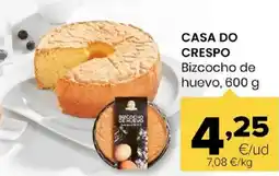 Autoservicios Familia CASA DO CRESPO Bizcocho de huevo oferta