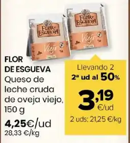 Autoservicios Familia FLOR DE ESGUEVA Queso de leche cruda de oveja viejo oferta