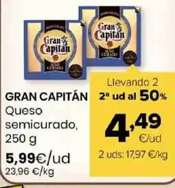 Autoservicios Familia GRAN CAPITÁN Queso semicurado oferta