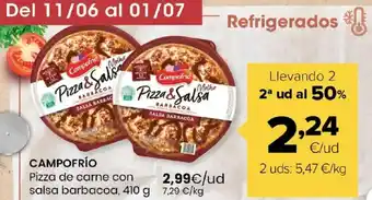 Autoservicios Familia CAMPOFRÍO Pizza de carne con salsa barbacoa oferta
