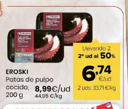 Autoservicios Familia EROSKI Patas de pulpo cocido oferta