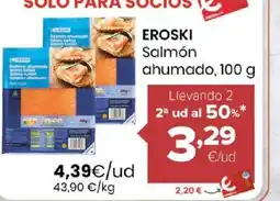 Autoservicios Familia EROSKI Salmón ahumado oferta