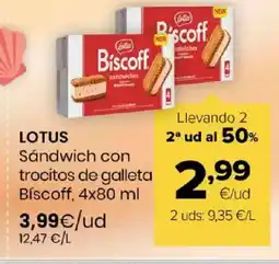 Autoservicios Familia LOTUS Sándwich con trocitos de galleta Biscoff oferta