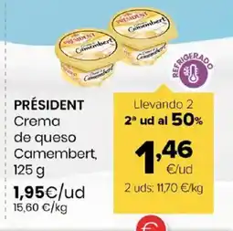 Autoservicios Familia PRÉSIDENT Crema de queso Camembert oferta