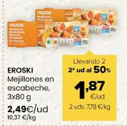 Autoservicios Familia EROSKI Mejillones en escabeche oferta
