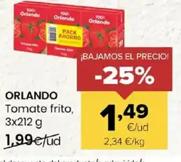 Autoservicios Familia ORLANDO Tomate frito oferta